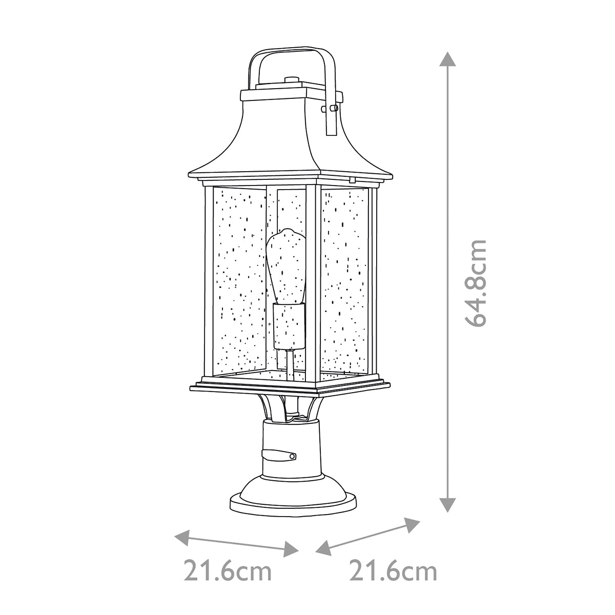 Quintiesse Grant Outdoor Large Pedestal Lantern in Burnished Bronze