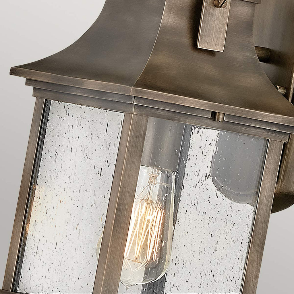 Quintiesse Grant Outdoor Small Wall Lantern in Burnished Bronze