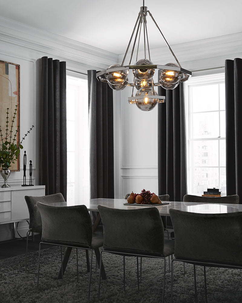 Quintiesse Harper 7 Light Chandelier Polished Nickel