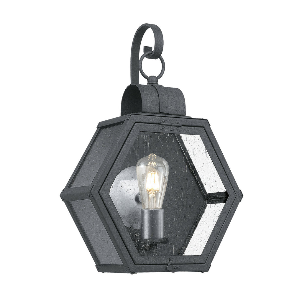 Quintiesse Heath Outdoor Medium Wall Lantern in Mottled Black