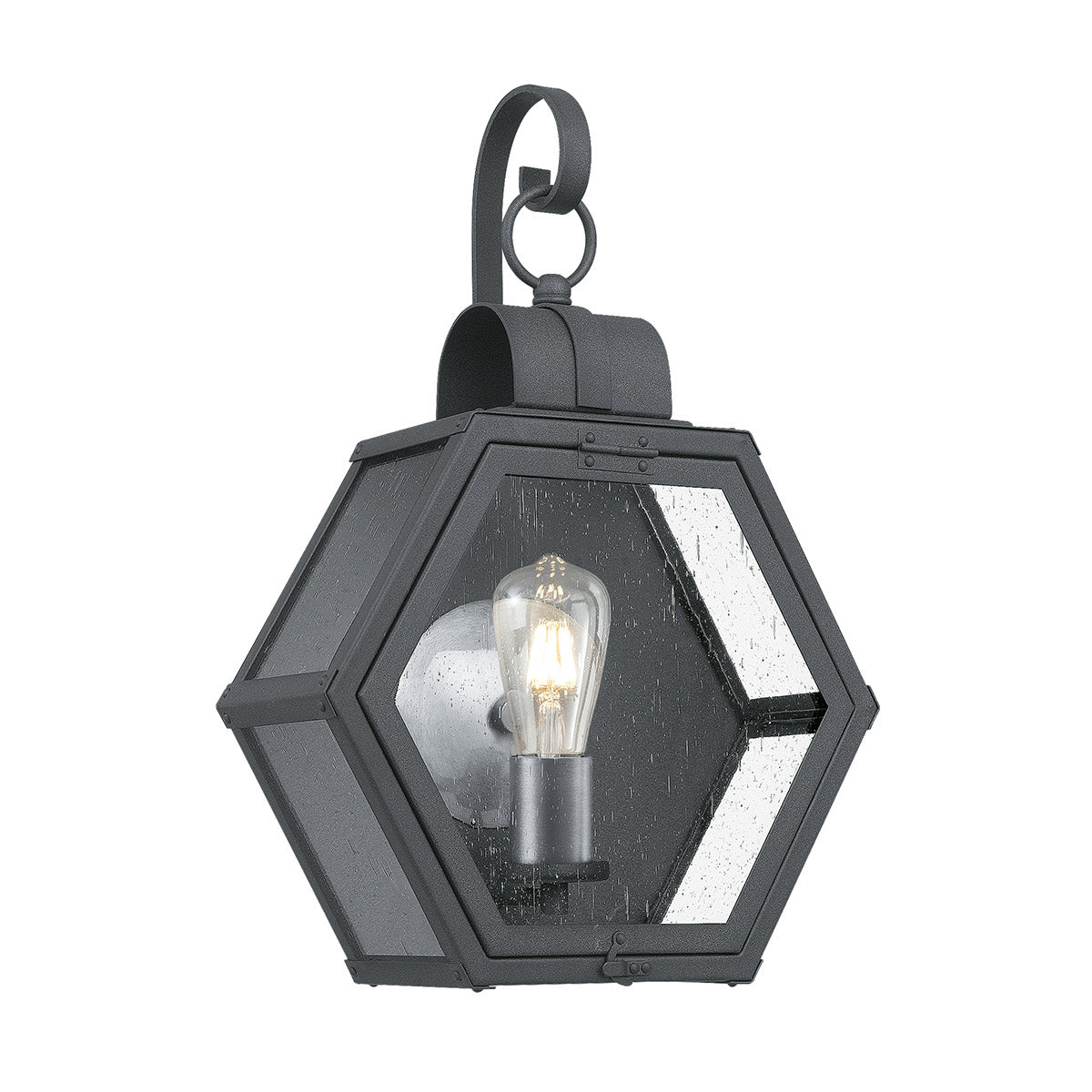 Quintiesse Heath Outdoor Medium Wall Lantern in Mottled Black