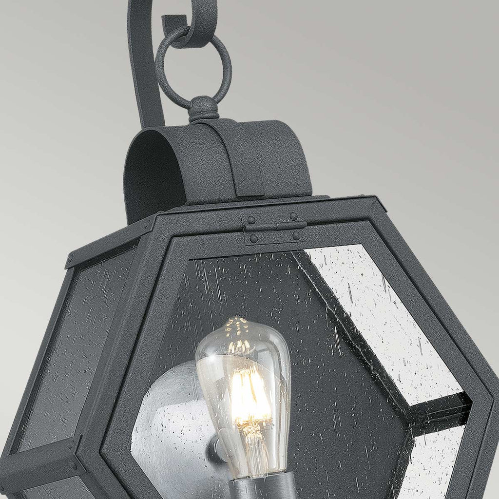 Quintiesse Heath Outdoor Medium Wall Lantern in Mottled Black