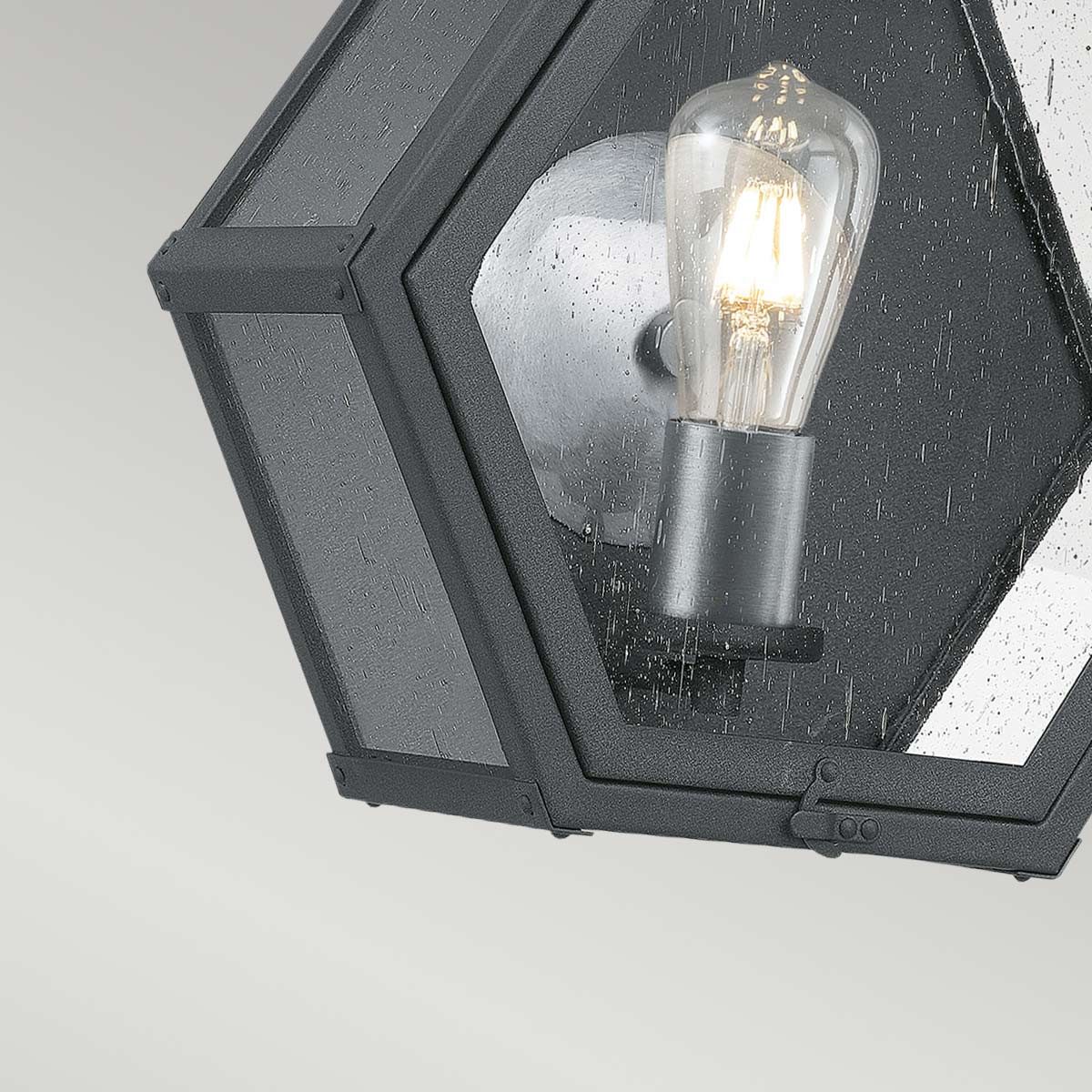 Quintiesse Heath Outdoor Medium Wall Lantern in Mottled Black