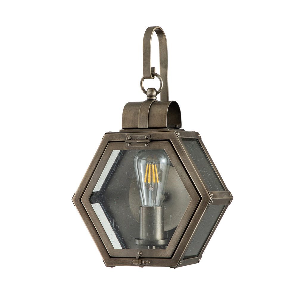 Quintiesse Heath Outdoor Small Wall Lantern in Burnished Bronze