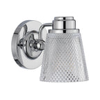 Quintiesse Hudson 1 Light Bathroom Wall Light Polished Chrome Clear Glass Shade