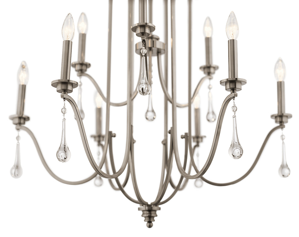 Quintiesse Karlee 9 Light Chandelier Classic Pewter