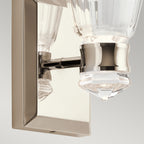 Quintiesse Kayva Bathroom LED 1 Arm Dual-lit Wall Light in Polished Nickel