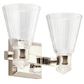 Quintiesse Kayva Bathroom LED 2 Arm Dual-lit Wall Light in Polished Nickel