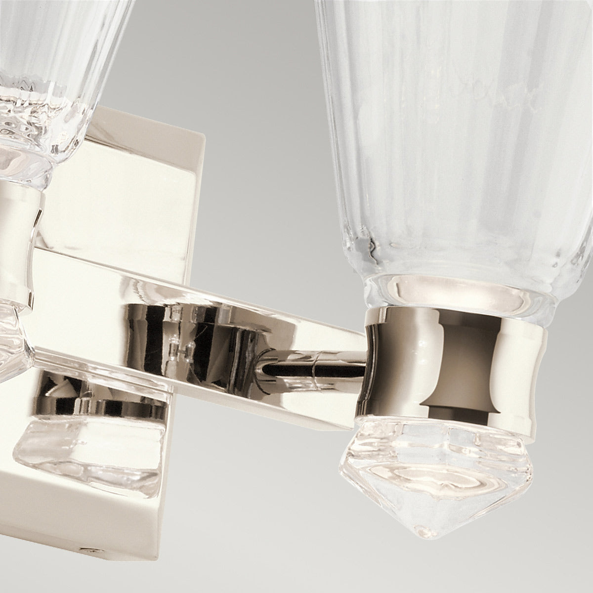Quintiesse Kayva Bathroom LED 2 Arm Dual-lit Wall Light in Polished Nickel