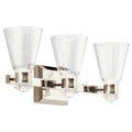 Quintiesse Kayva Bathroom LED 3 Arm Dual-lit Wall Light in Polished Nickel