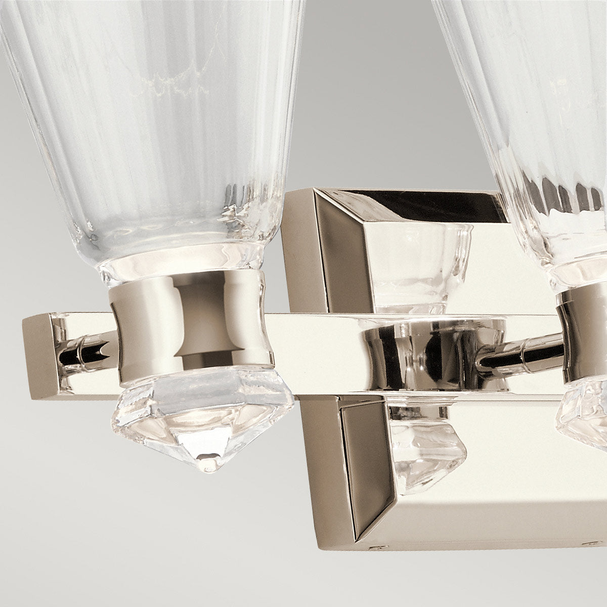 Quintiesse Kayva Bathroom LED 3 Arm Dual-lit Wall Light in Polished Nickel