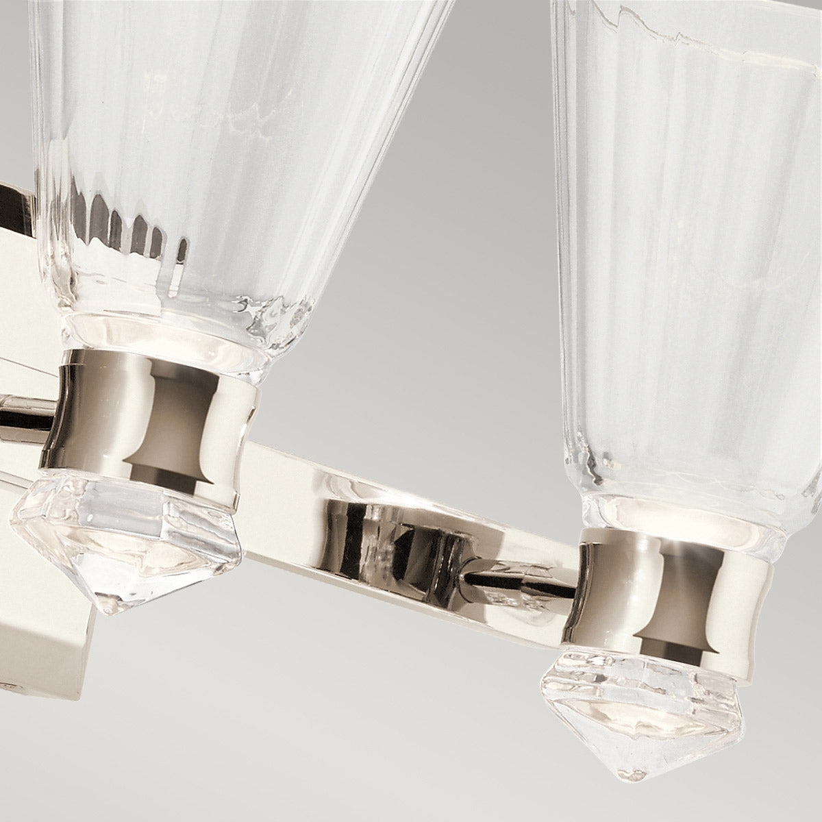 Quintiesse Kayva Bathroom LED 3 Arm Dual-lit Wall Light in Polished Nickel