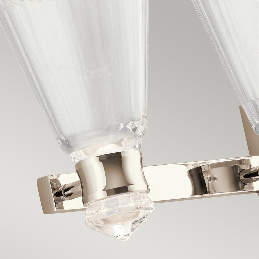 Quintiesse Kayva Bathroom LED 4 Arm Dual-lit Wall Light in Polished Nickel