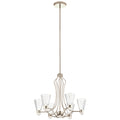 Quintiesse Kayva LED 13 Light 6 Arm Chandelier in Polished Nickel