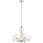 Quintiesse Kayva LED 13 Light 6 Arm Chandelier in Polished Nickel