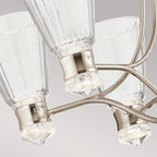 Quintiesse Kayva LED 13 Light 6 Arm Chandelier in Polished Nickel