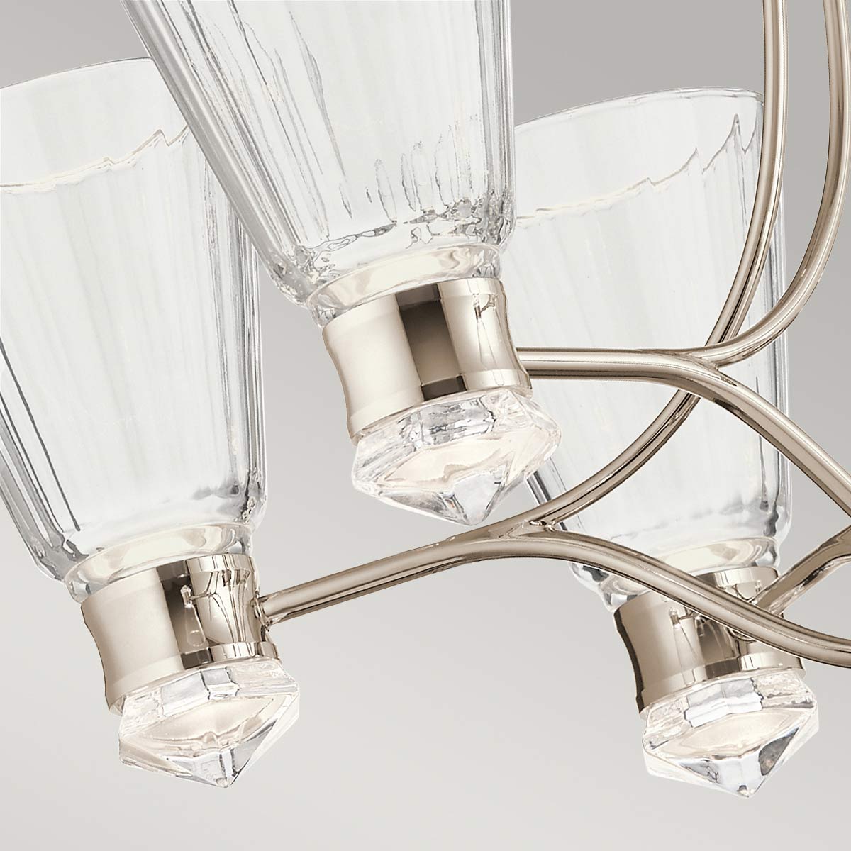 Quintiesse Kayva LED 13 Light 6 Arm Chandelier in Polished Nickel