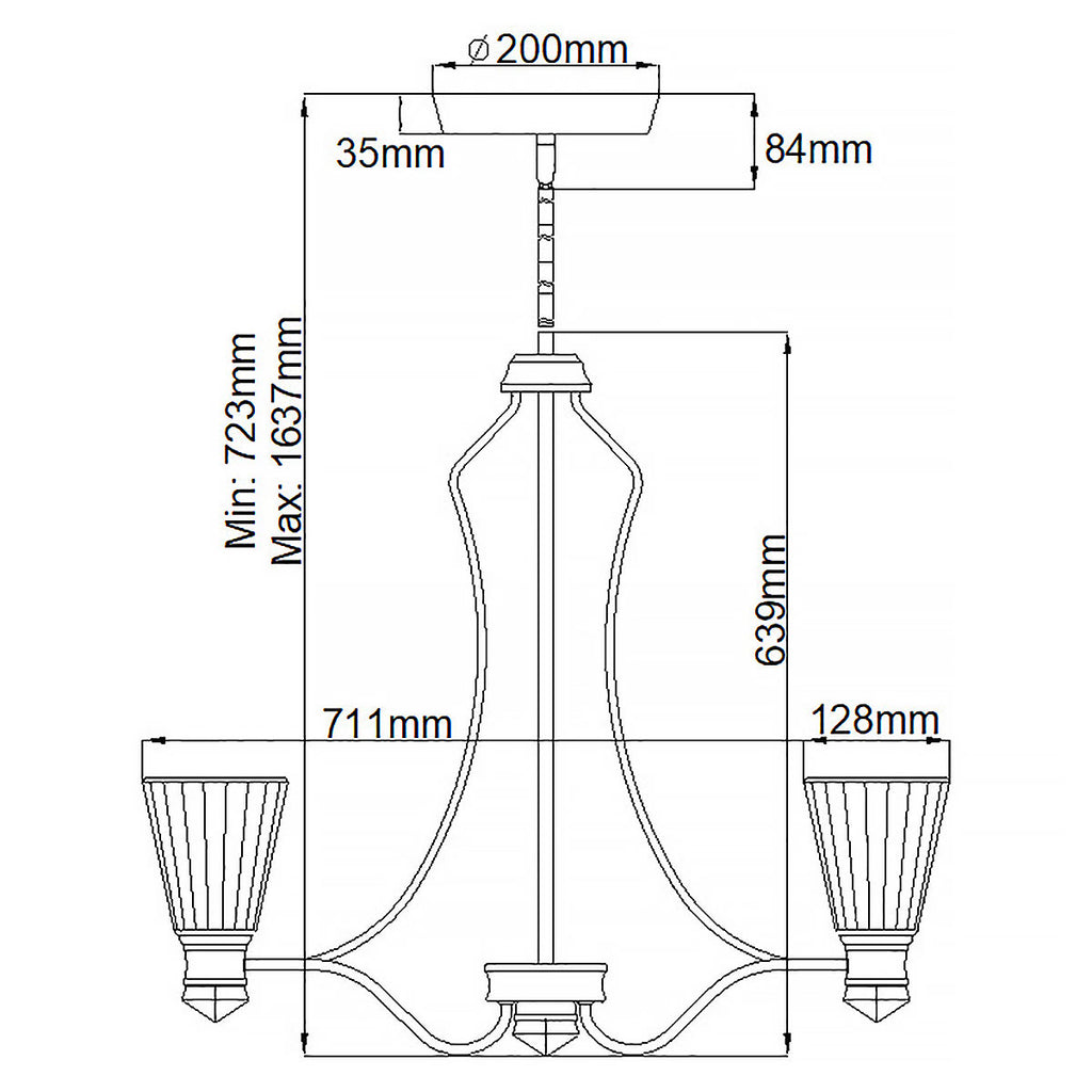 Quintiesse Kayva LED 13 Light 6 Arm Chandelier in Polished Nickel