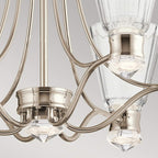 Quintiesse Kayva LED 13 Light 6 Arm Chandelier in Polished Nickel
