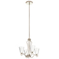Quintiesse Kayva LED 9 Light 4 Arm Chandelier in Polished Nickel