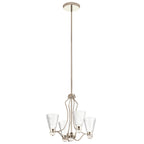 Quintiesse Kayva LED 9 Light 4 Arm Chandelier in Polished Nickel