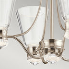 Quintiesse Kayva LED 9 Light 4 Arm Chandelier in Polished Nickel
