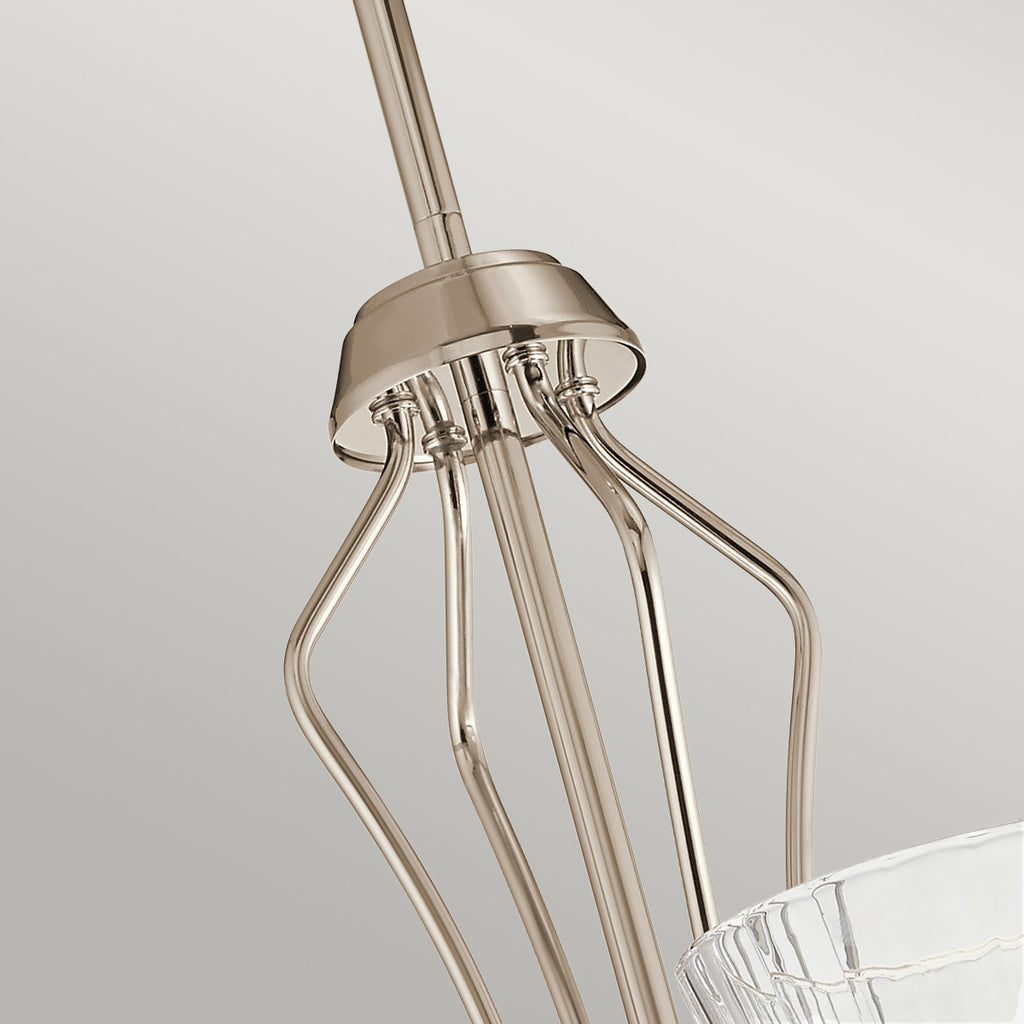 Quintiesse Kayva LED 9 Light 4 Arm Chandelier in Polished Nickel