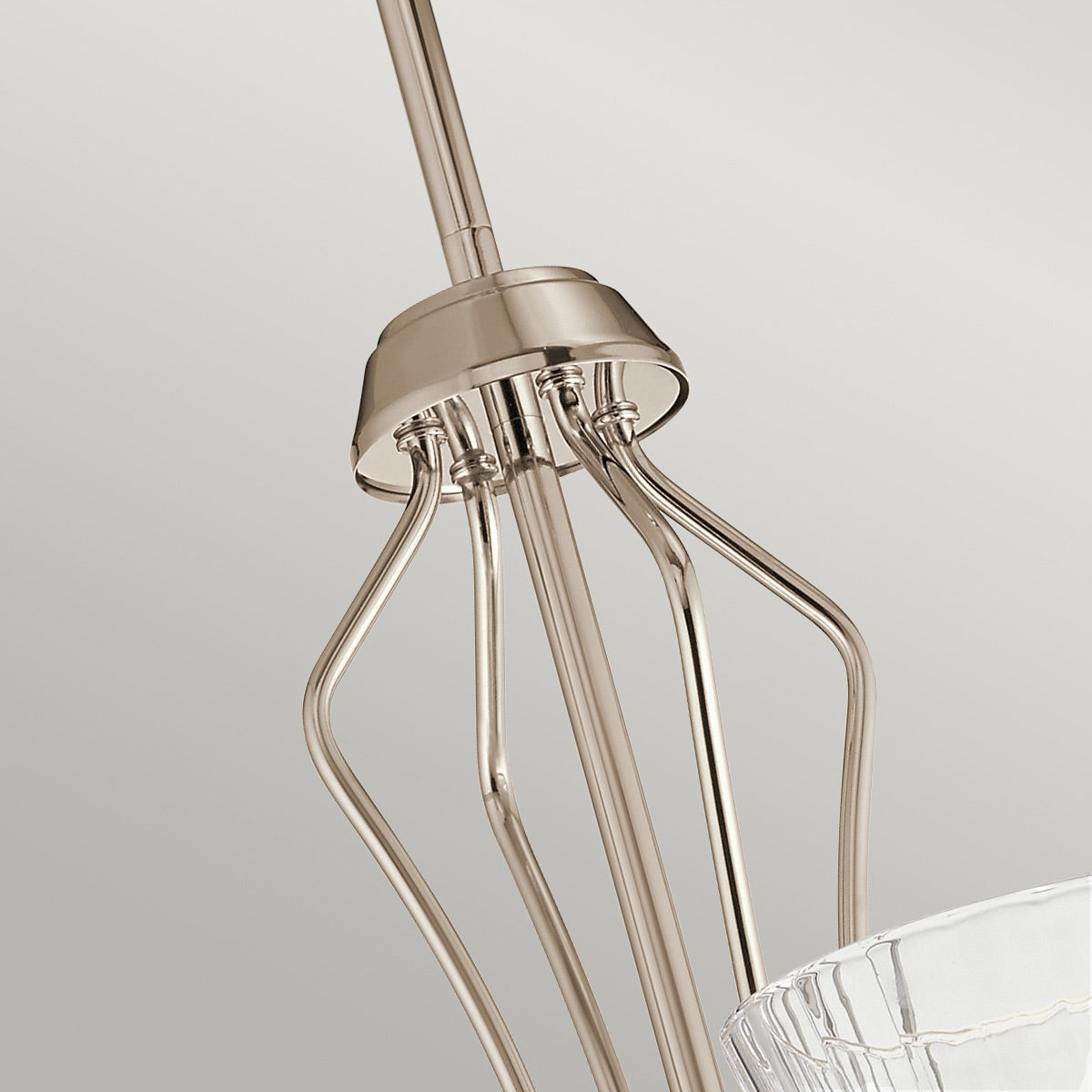 Quintiesse Kayva LED 9 Light 4 Arm Chandelier in Polished Nickel