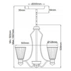 Quintiesse Kayva LED 9 Light 4 Arm Chandelier in Polished Nickel