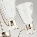 Quintiesse Kayva LED 9 Light 4 Arm Chandelier in Polished Nickel