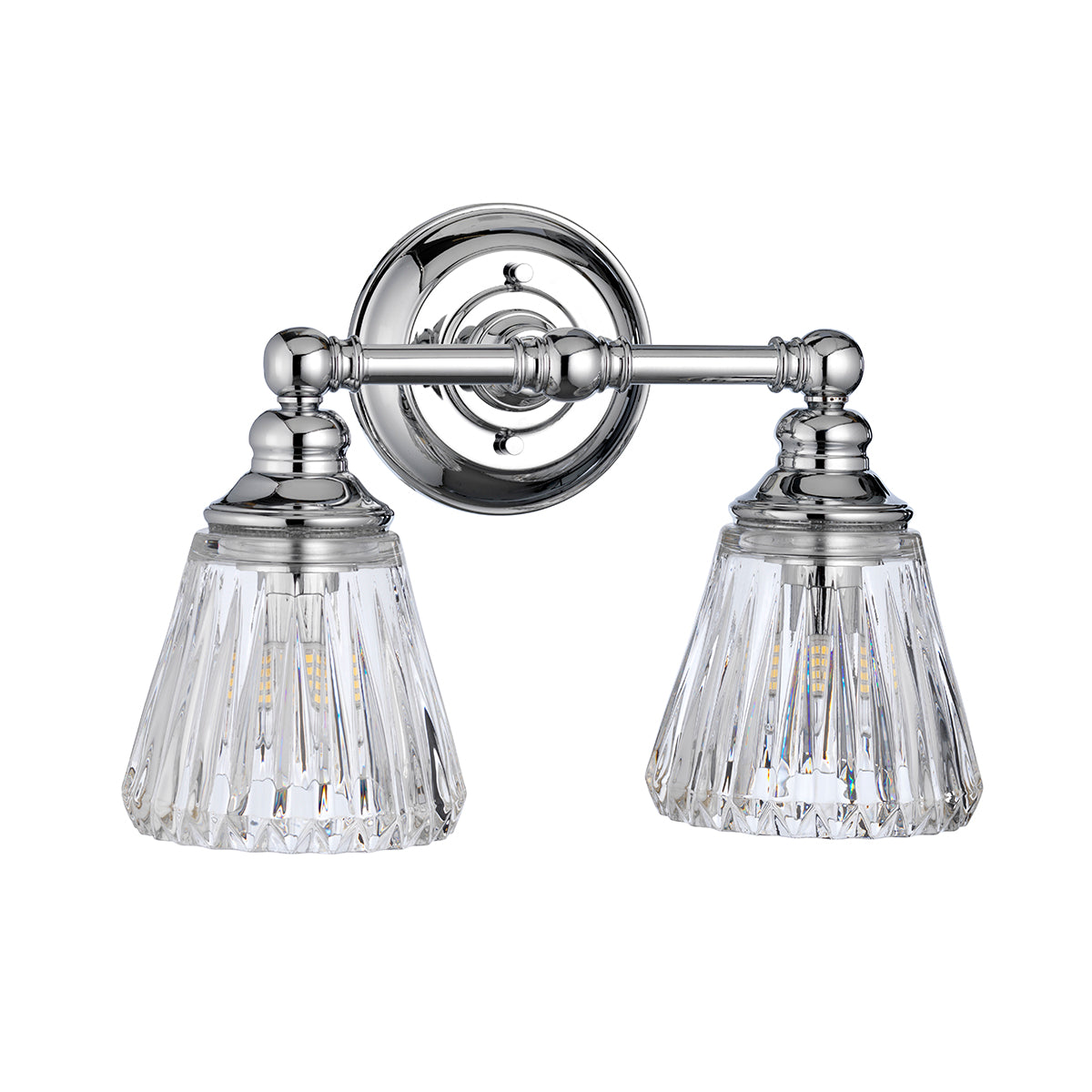 Quintiesse Keynes 2 Light Wall Light Polished Chrome