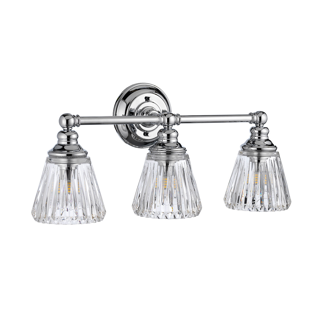 Quintiesse Keynes 3 Light Wall Light Polished Chrome