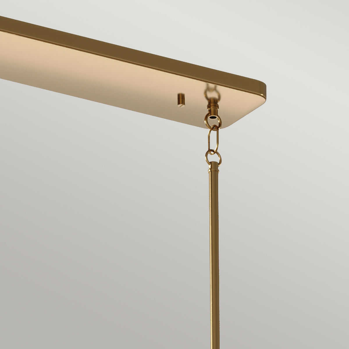 Quintiesse Kimrose 10 Light Linear Chandelier in Brushed Natural Brass