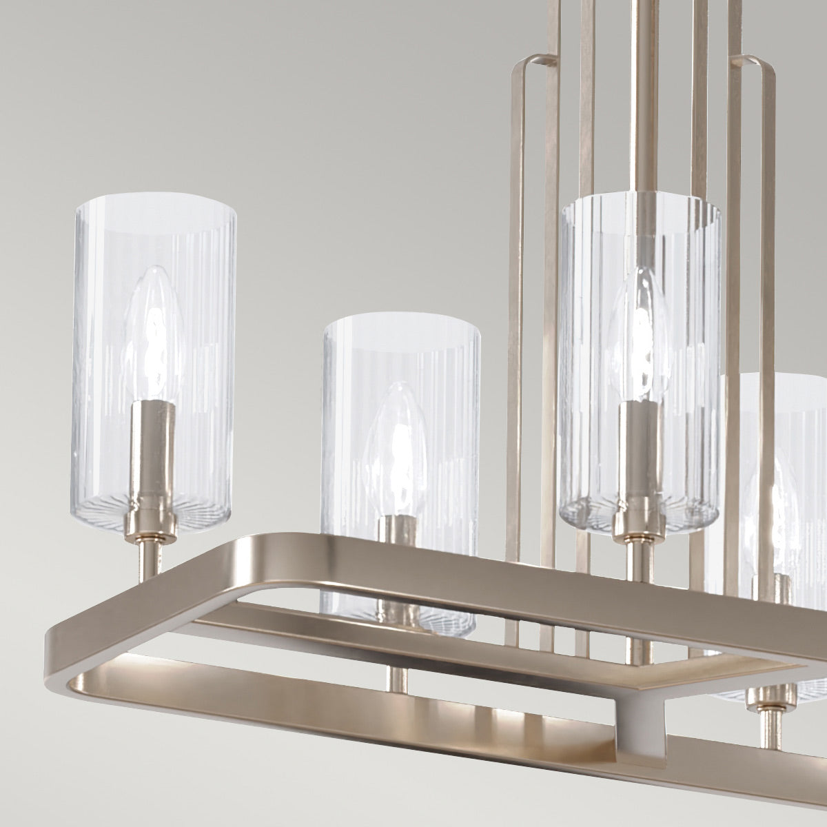 Quintiesse Kimrose 10 Light Linear Chandelier in Polished Nickel