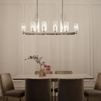 Quintiesse Kimrose 10 Light Linear Chandelier in Polished Nickel