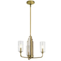 Quintiesse Kimrose 3 Light Chandelier in Brushed Natural Brass
