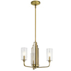 Quintiesse Kimrose 3 Light Chandelier in Brushed Natural Brass