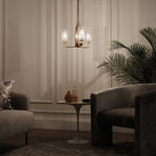 Quintiesse Kimrose 3 Light Chandelier in Brushed Natural Brass