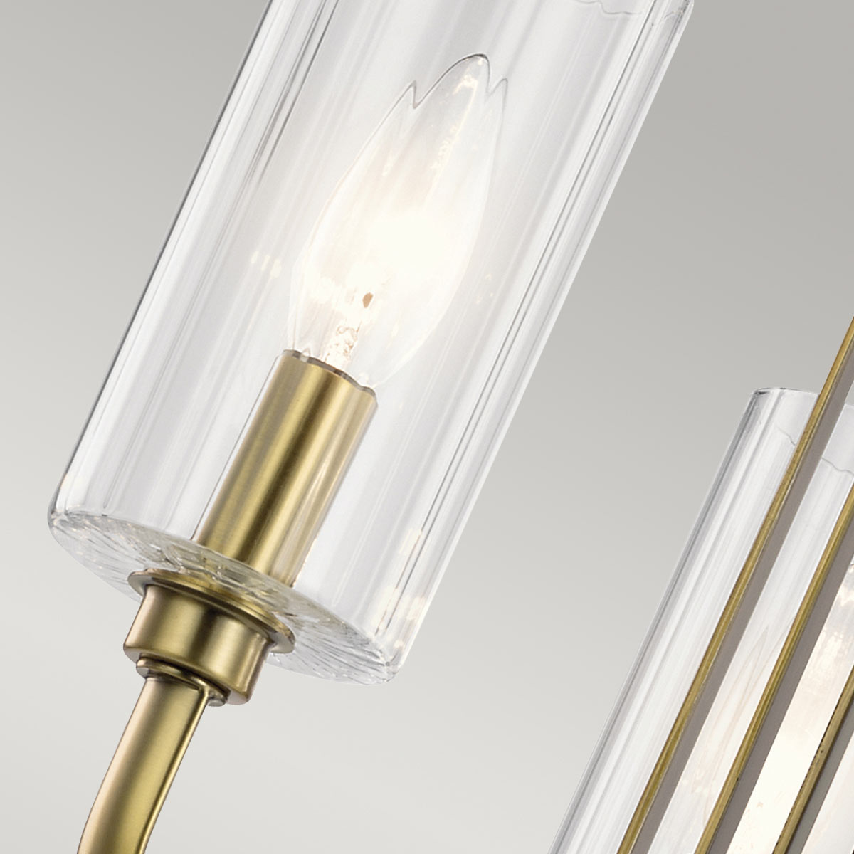 Quintiesse Kimrose 3 Light Chandelier in Brushed Natural Brass