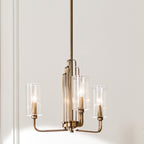 Quintiesse Kimrose 3 Light Chandelier in Brushed Natural Brass
