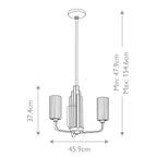 Quintiesse Kimrose 3 Light Chandelier in Brushed Natural Brass