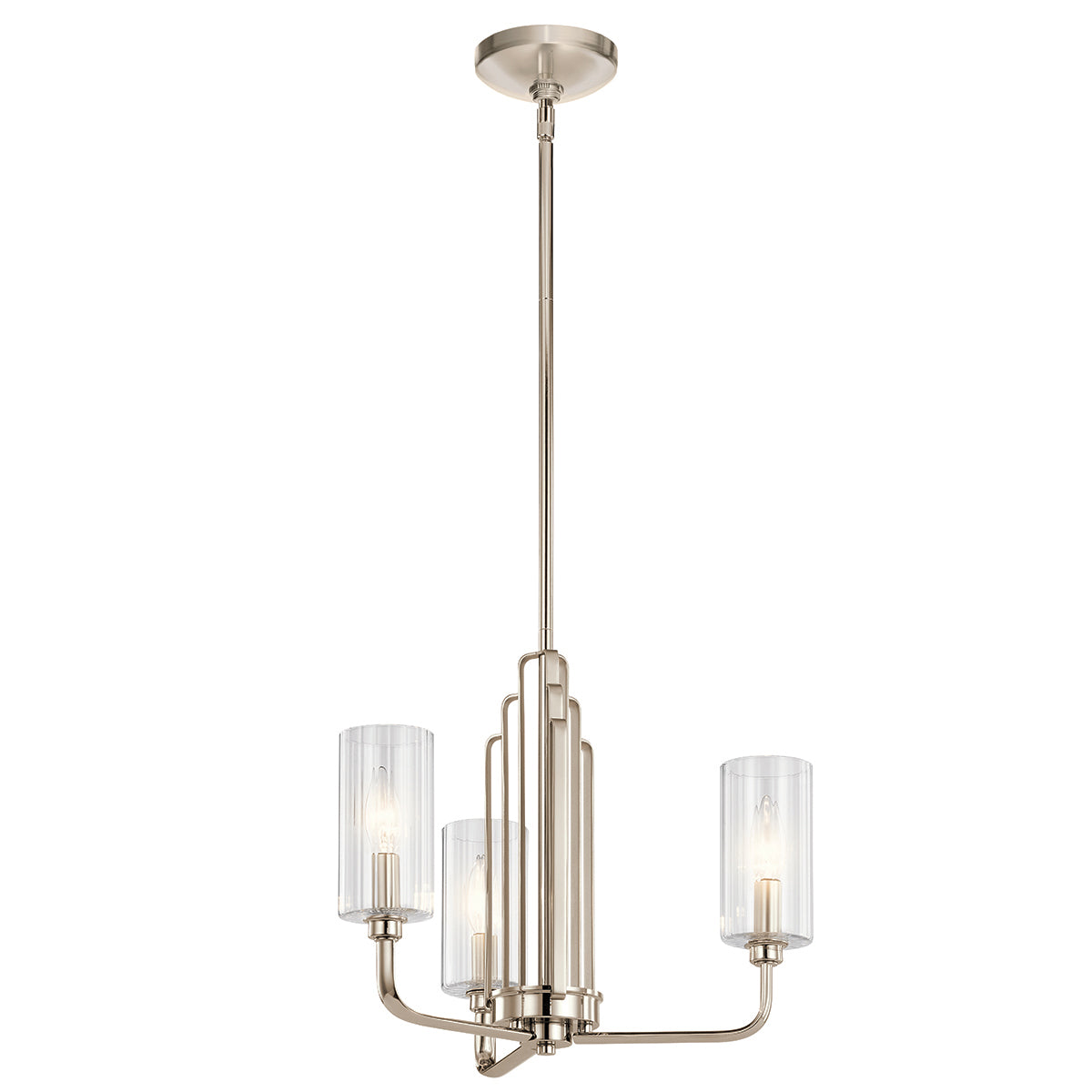 Quintiesse Kimrose 3 Light Chandelier in Polished Nickel