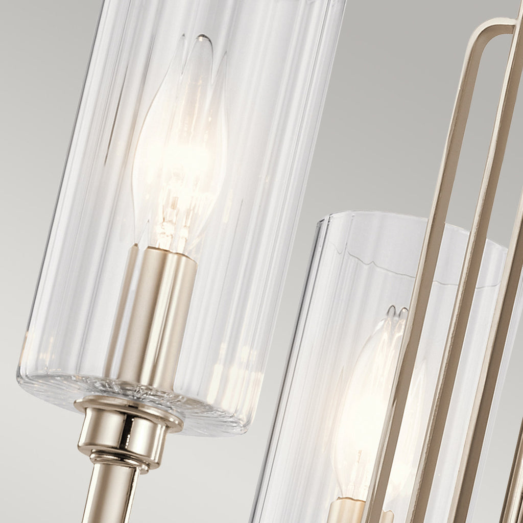 Quintiesse Kimrose 3 Light Chandelier in Polished Nickel