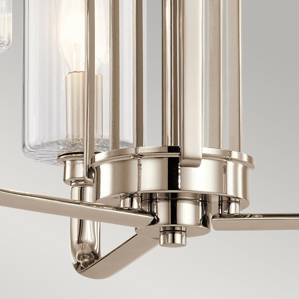 Quintiesse Kimrose 3 Light Chandelier in Polished Nickel