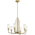 Quintiesse Kimrose 6 Light Chandelier in Brushed Natural Brass