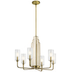 Quintiesse Kimrose 6 Light Chandelier in Brushed Natural Brass