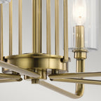 Quintiesse Kimrose 6 Light Chandelier in Brushed Natural Brass