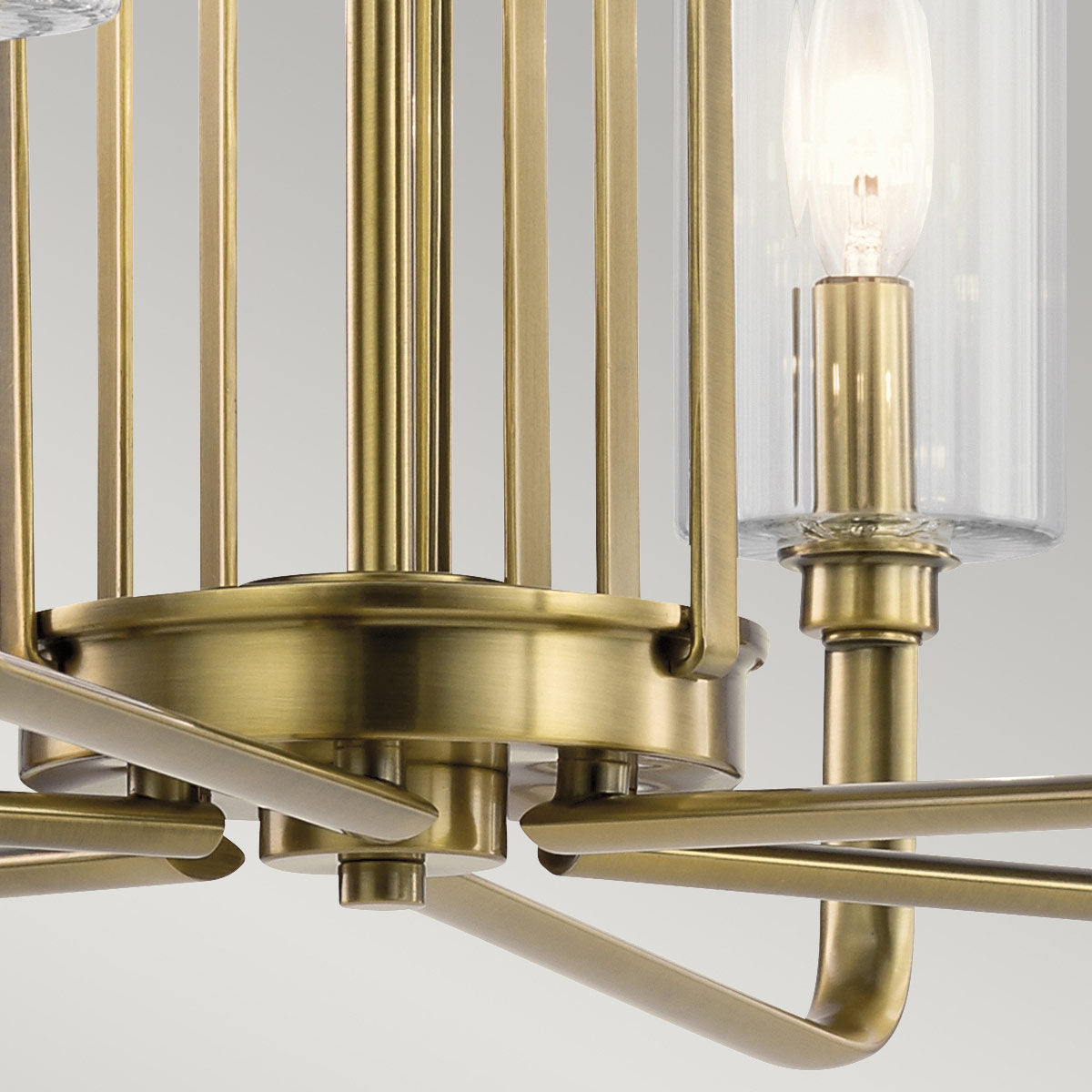 Quintiesse Kimrose 6 Light Chandelier in Brushed Natural Brass