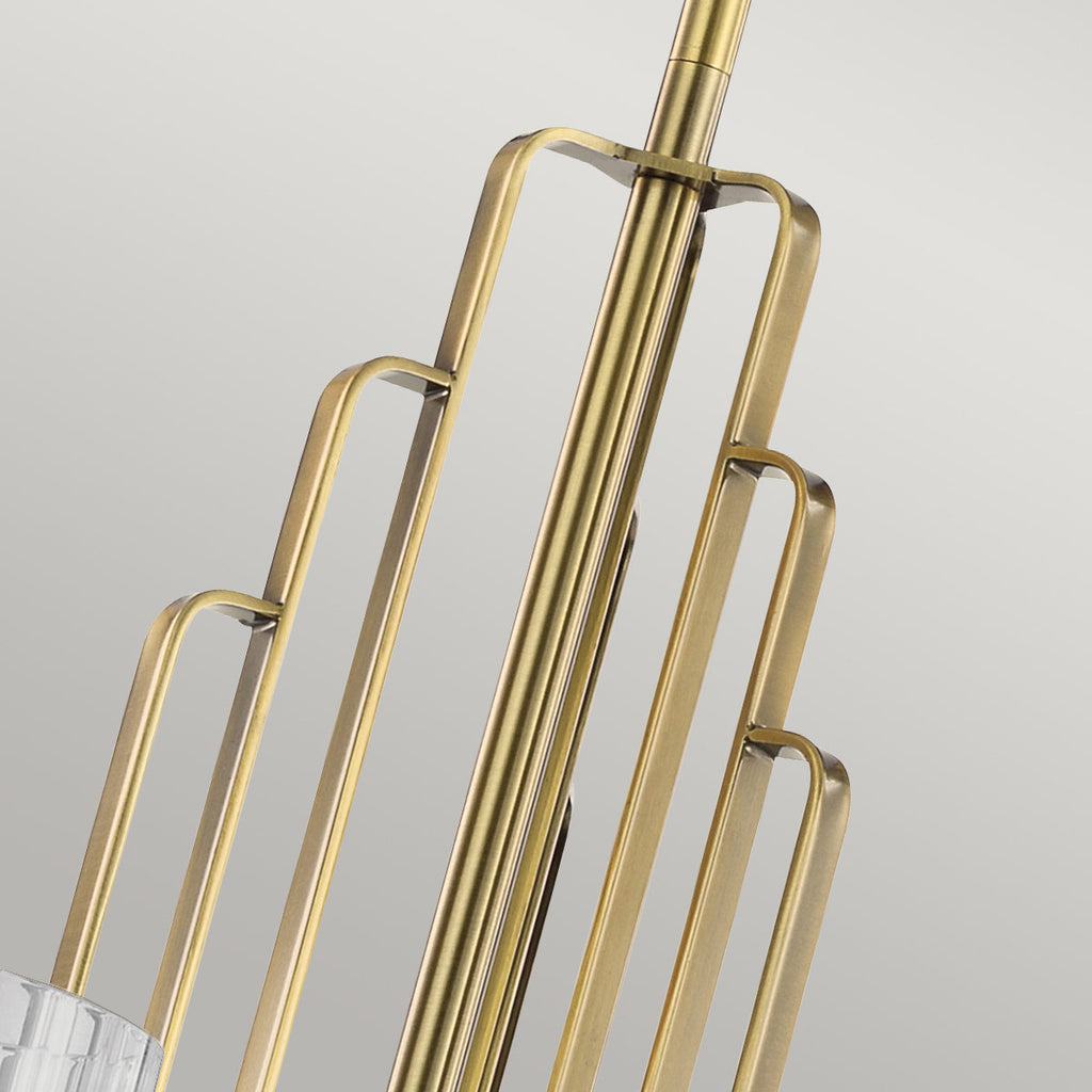 Quintiesse Kimrose 6 Light Chandelier in Brushed Natural Brass