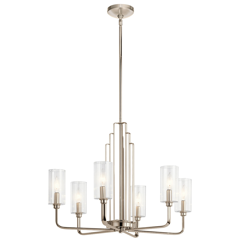 Quintiesse Kimrose 6 Light Chandelier in Polished Nickel